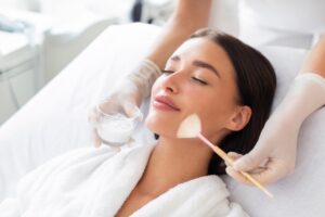 Woman relaxing while getting a chemical peel in East Bay, CA
